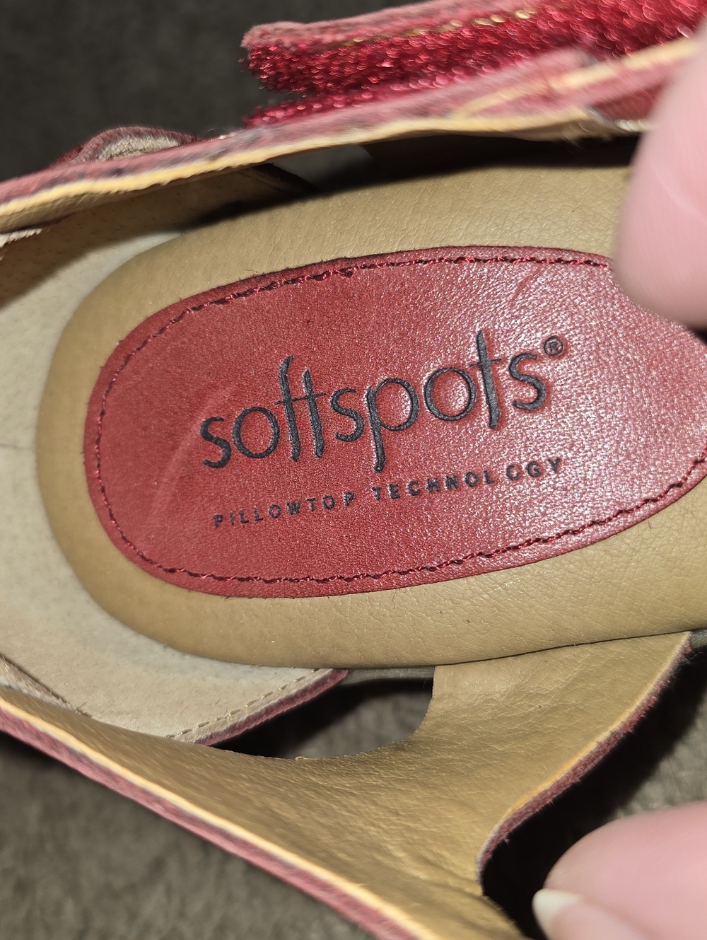 Softspots Sally Pillowtop Technology Cardinal Red Leather Women's Shoes 7.5M - Picture 8 of 8
